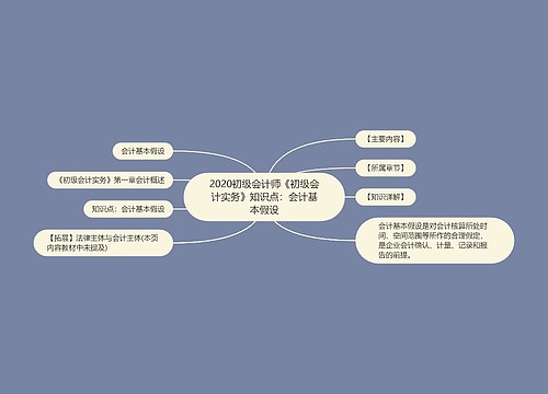 2020初级会计师《初级会计实务》知识点：会计基本假设