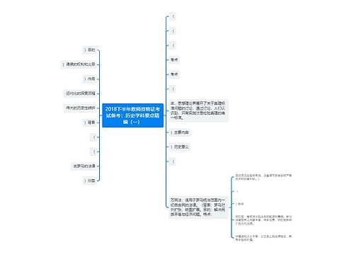 2018下半年教师资格证考试备考：历史学科要点精编（一）