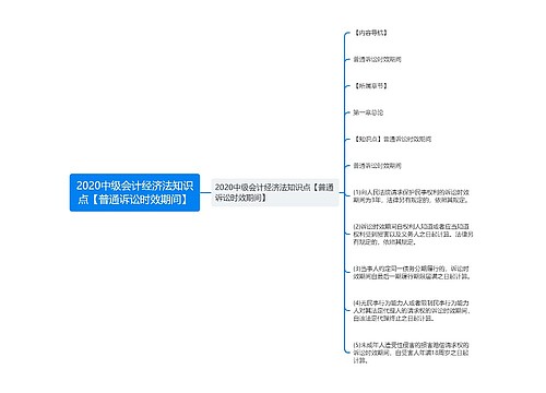 2020中级会计经济法知识点【普通诉讼时效期间】