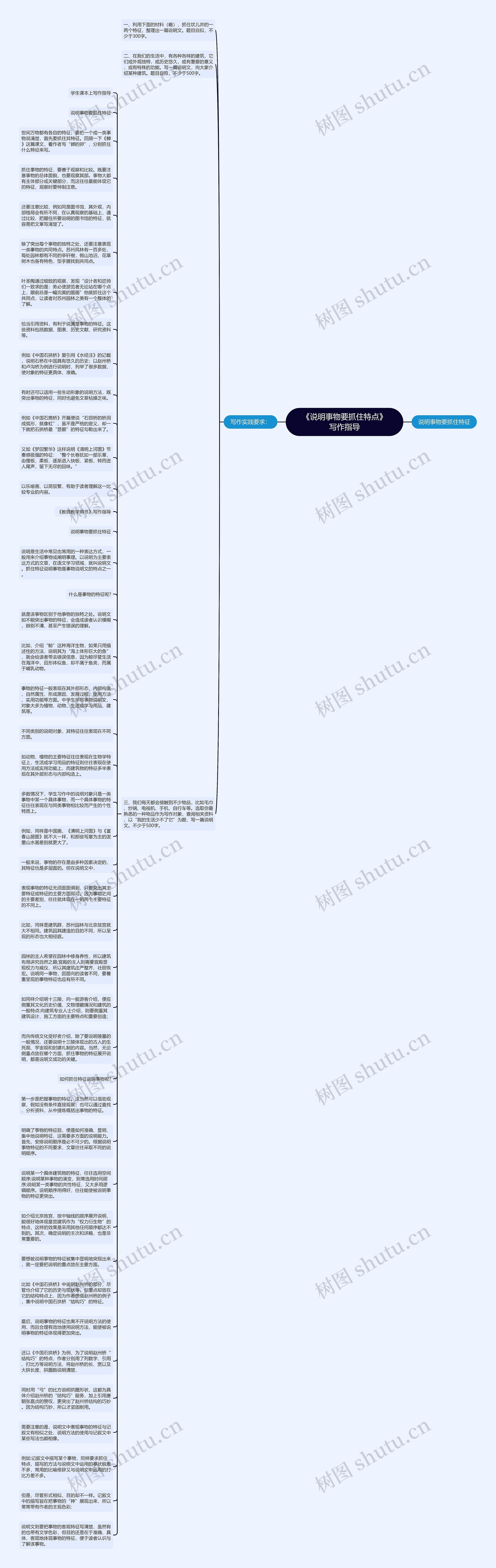 《说明事物要抓住特点》写作指导思维导图