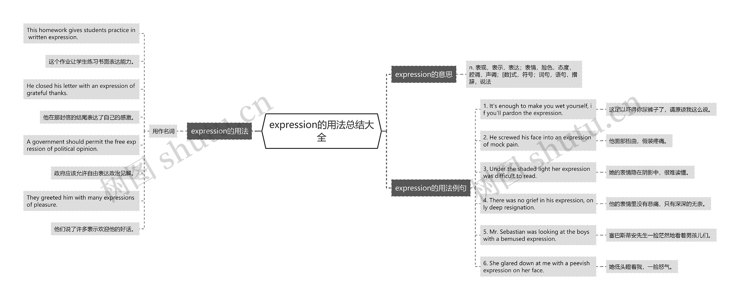 expression的用法总结大全思维导图