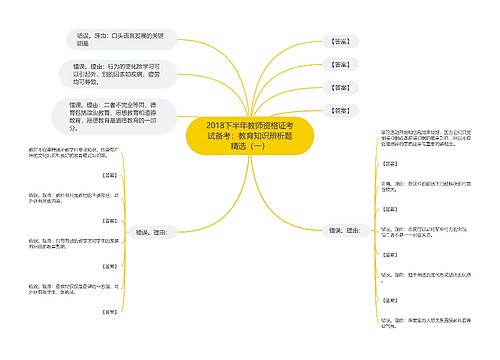 2018下半年教师资格证考试备考：教育知识辨析题精选（一）