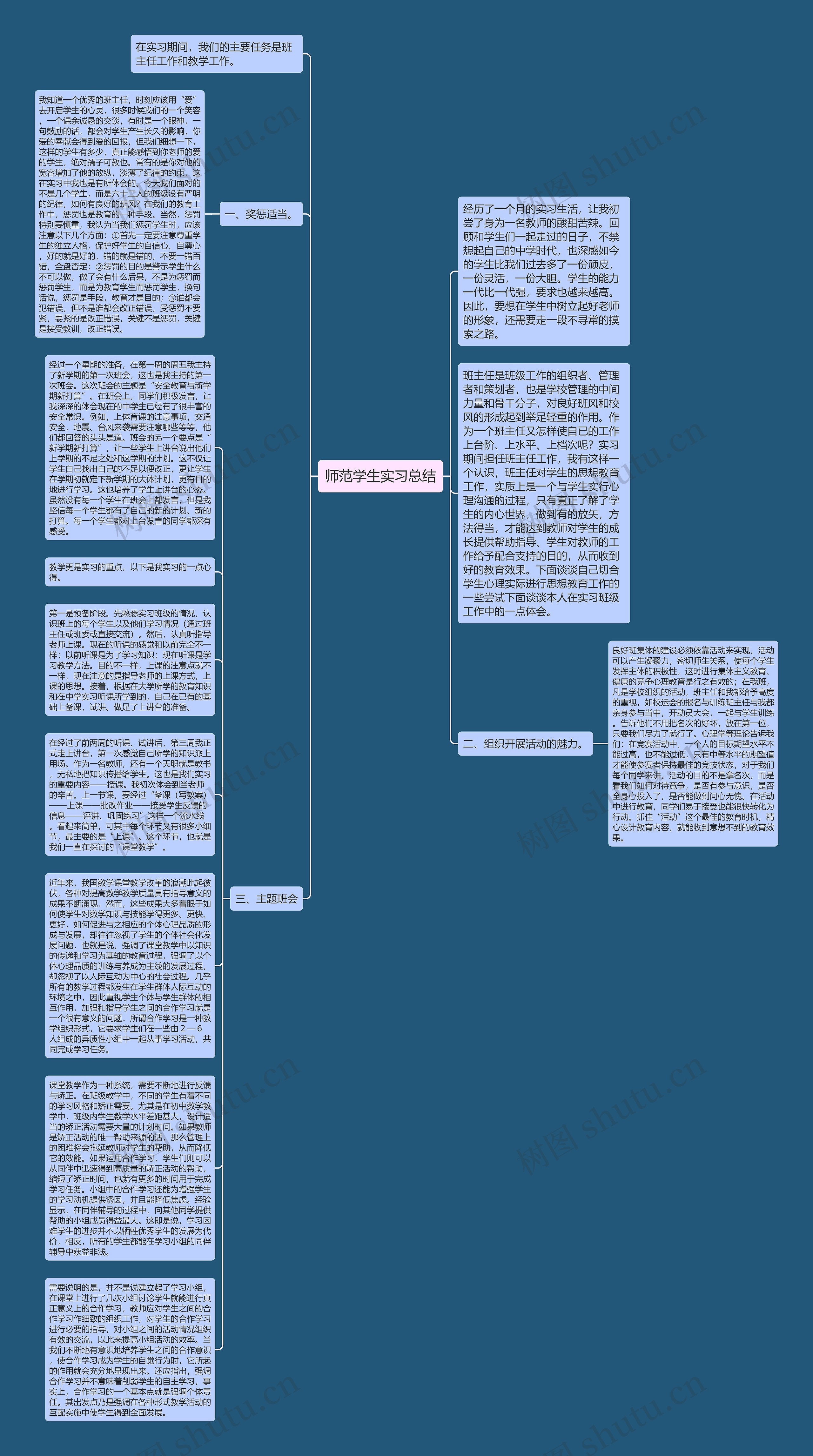 师范学生实习总结思维导图