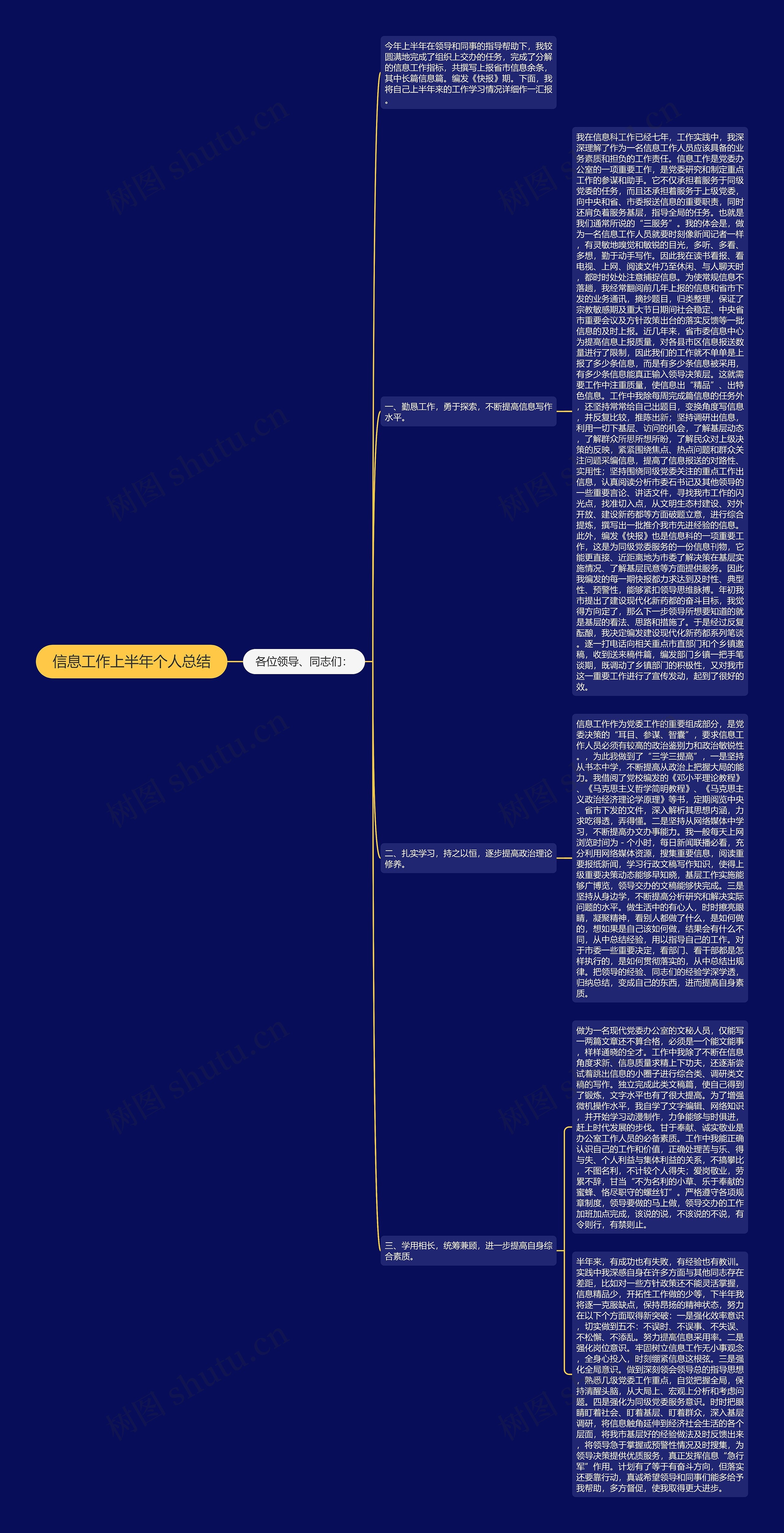 信息工作上半年个人总结思维导图