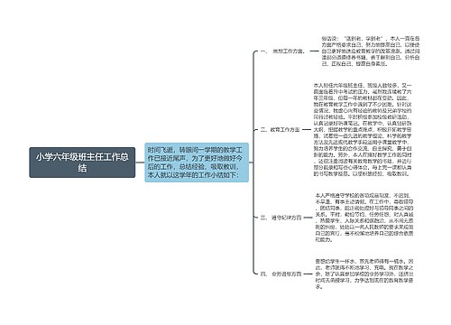 小学六年级班主任工作总结