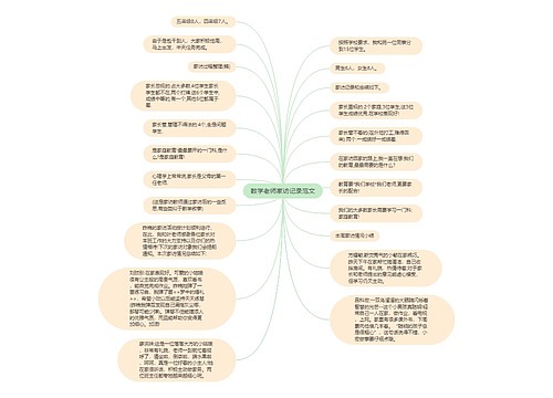 数学老师家访记录范文