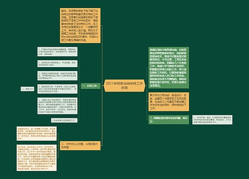 2011年财务出纳年终工作总结