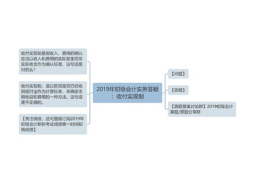 2019年初级会计实务答疑：收付实现制