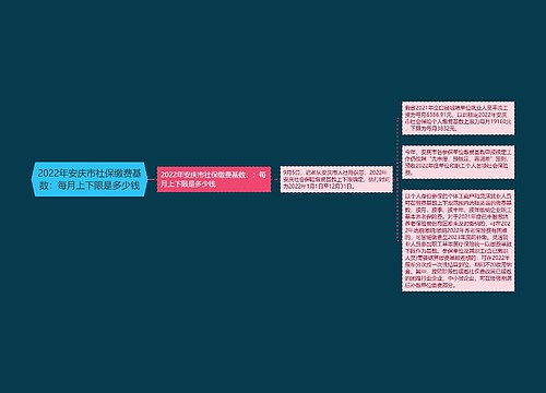 2022年安庆市社保缴费基数：每月上下限是多少钱