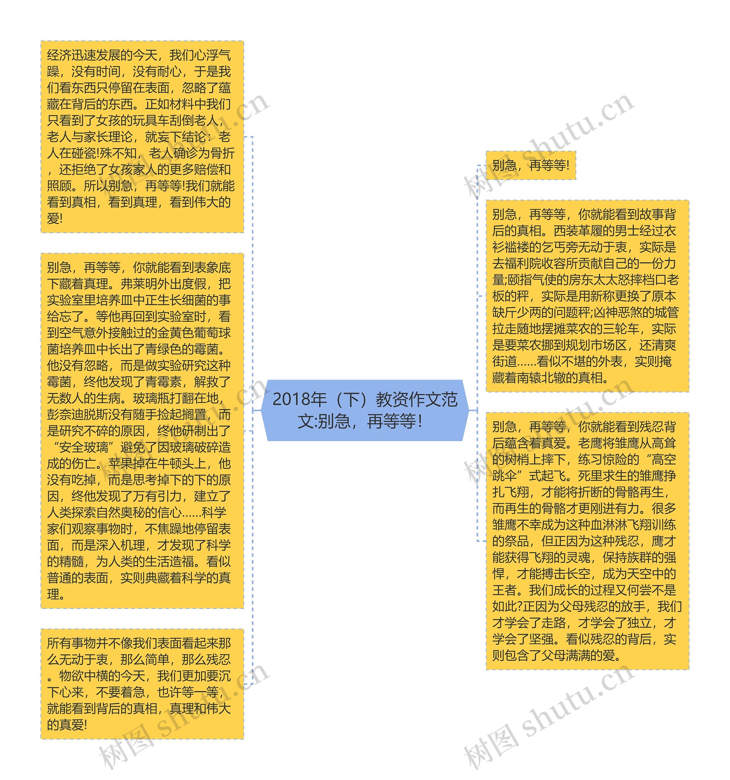 2018年（下）教资作文范文:别急，再等等！