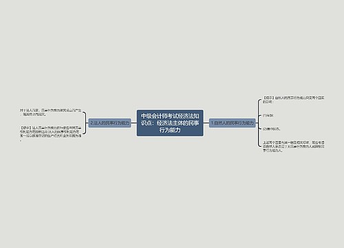 中级会计师考试经济法知识点：经济法主体的民事行为能力