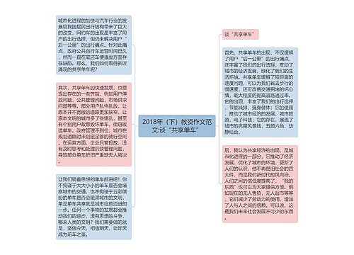 2018年（下）教资作文范文:谈“共享单车”