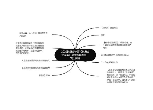 2020初级会计师《初级会计实务》高频答疑考点：发出商品