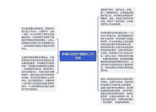 肿瘤科优质护理服务工作总结