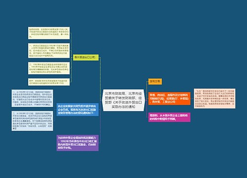 北京市财政局、北京市经贸委关于转发财政部、经贸部《关于改进外贸出口奖励办法的通知