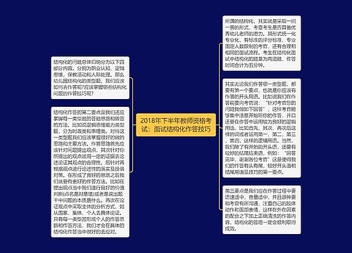 2018年下半年教师资格考试：面试结构化作答技巧