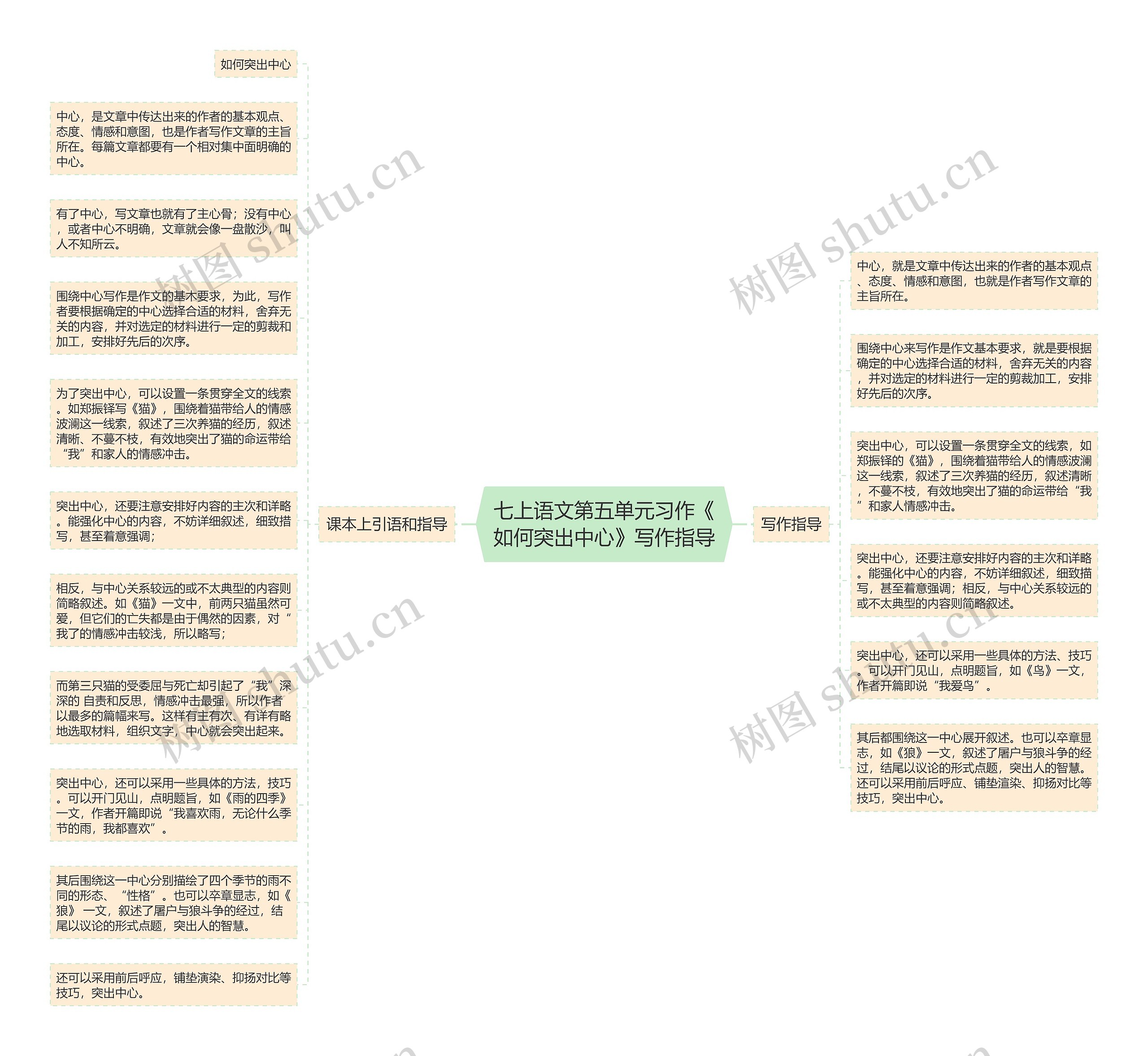 七上语文第五单元习作《如何突出中心》写作指导