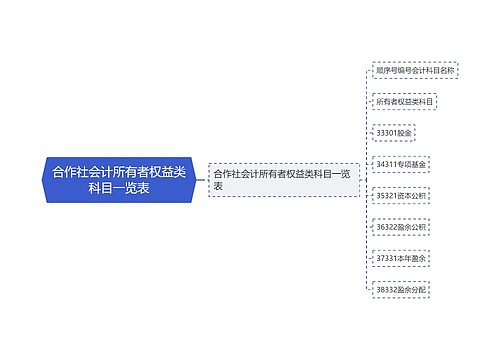 合作社会计所有者权益类科目一览表