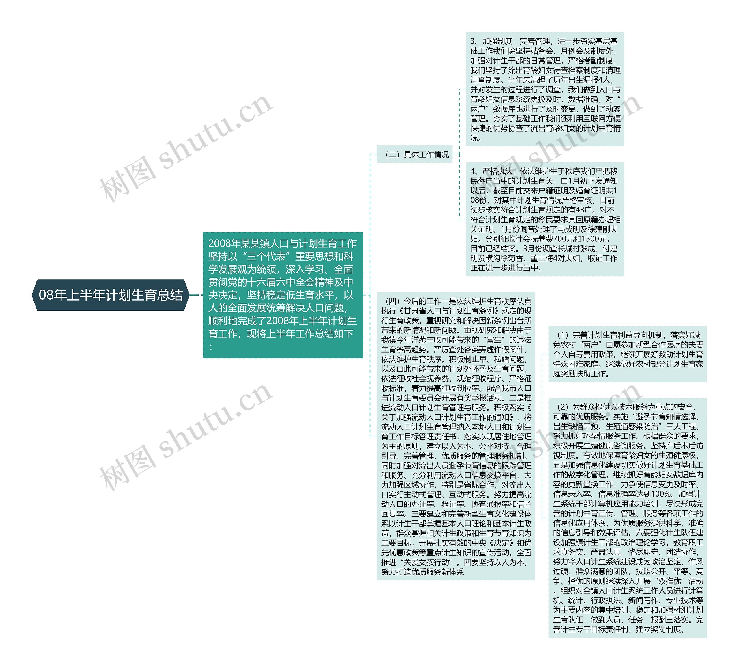 08年上半年计划生育总结思维导图