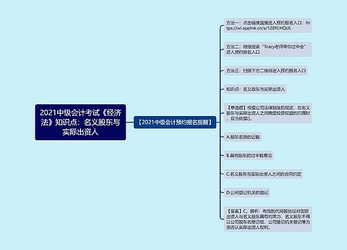 2021中级会计考试《经济法》知识点：名义股东与实际出资人