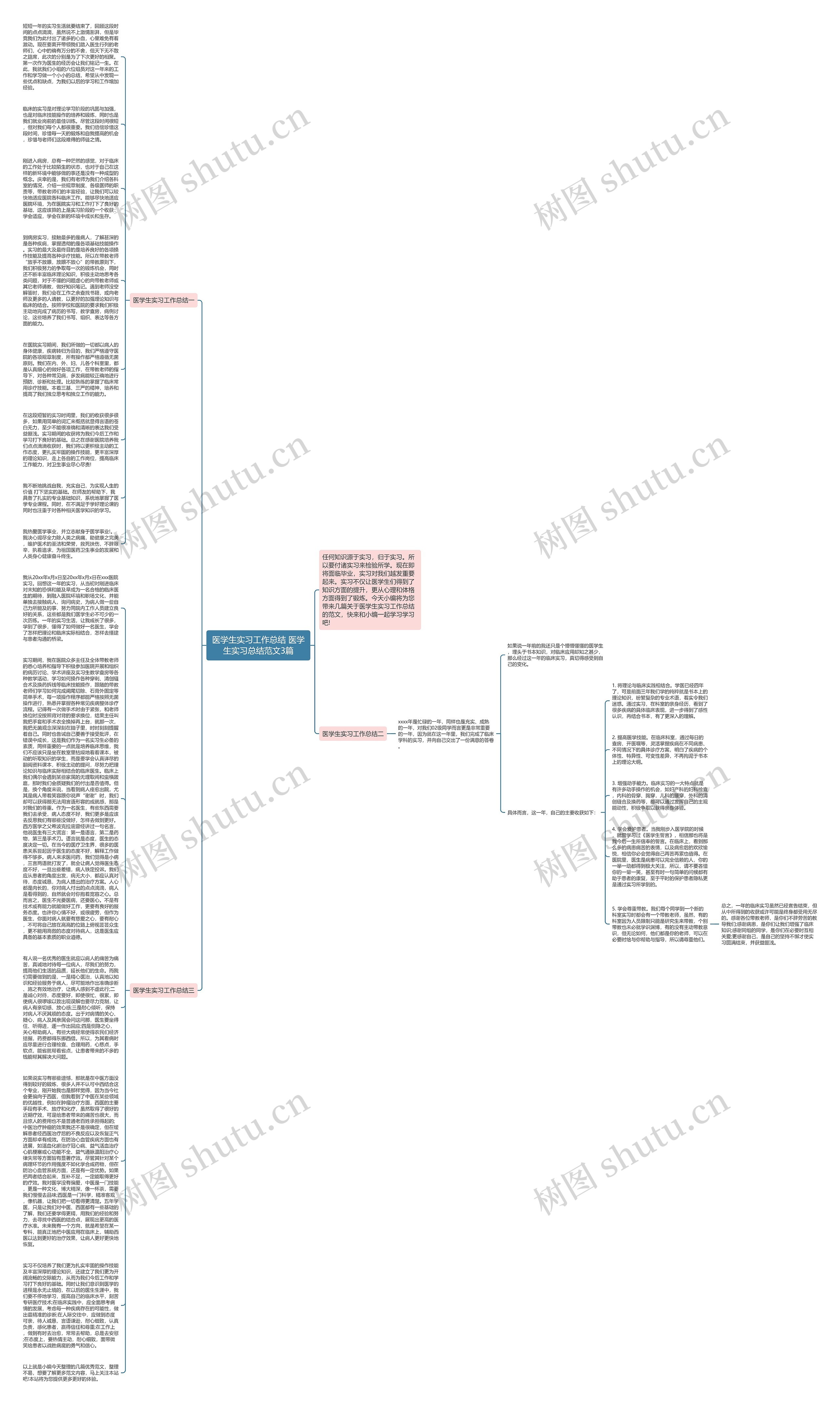 医学生实习工作总结 医学生实习总结范文3篇思维导图