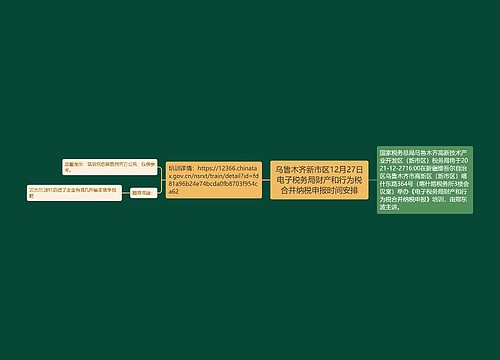 乌鲁木齐新市区12月27日电子税务局财产和行为税合并纳税申报时间安排