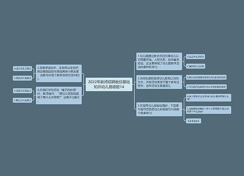 2022年教师招聘教综基础知识幼儿易错题14