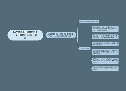 2020初级会计实务知识点：会计基本假设和会计基础