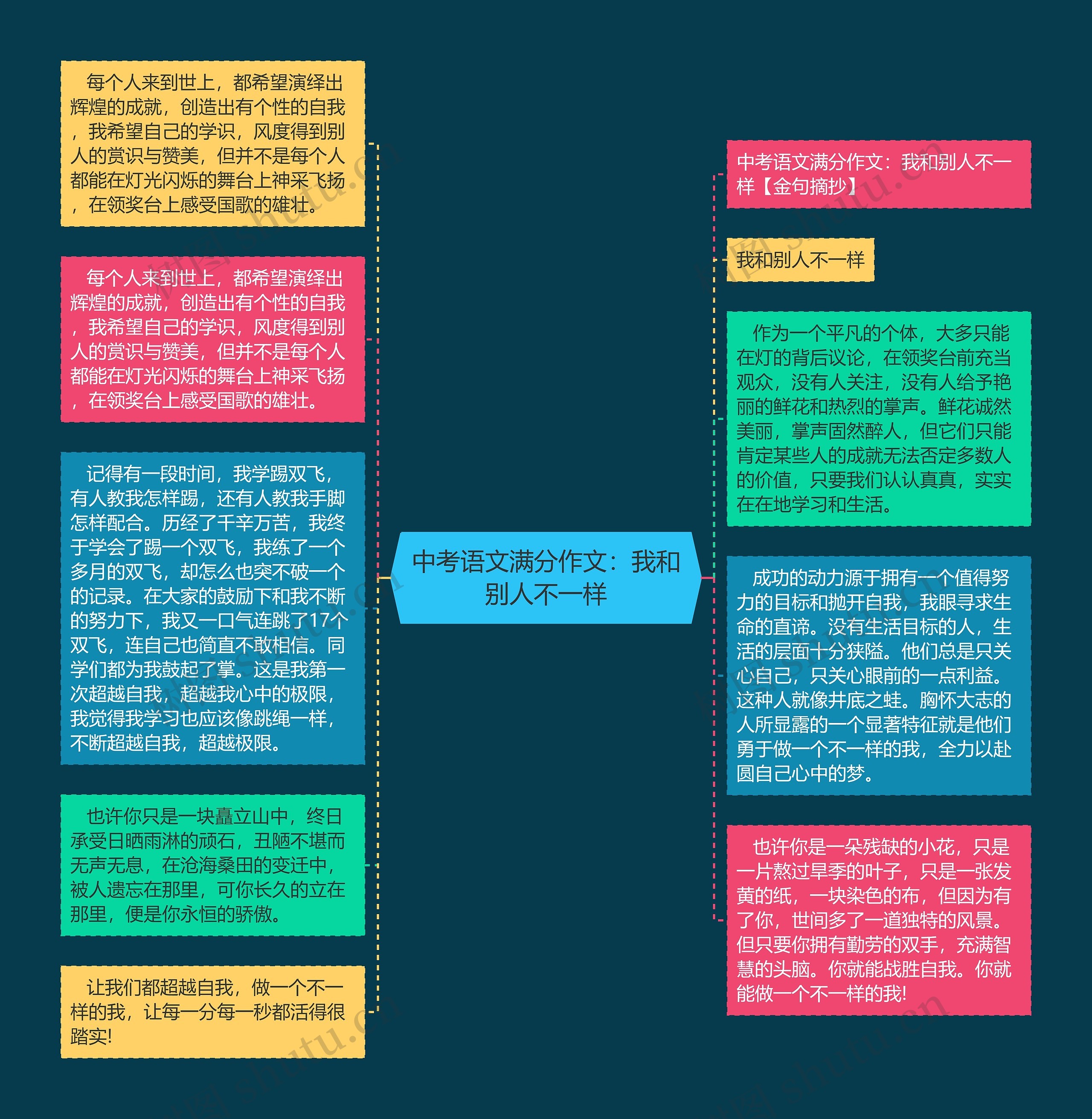 中考语文满分作文：我和别人不一样