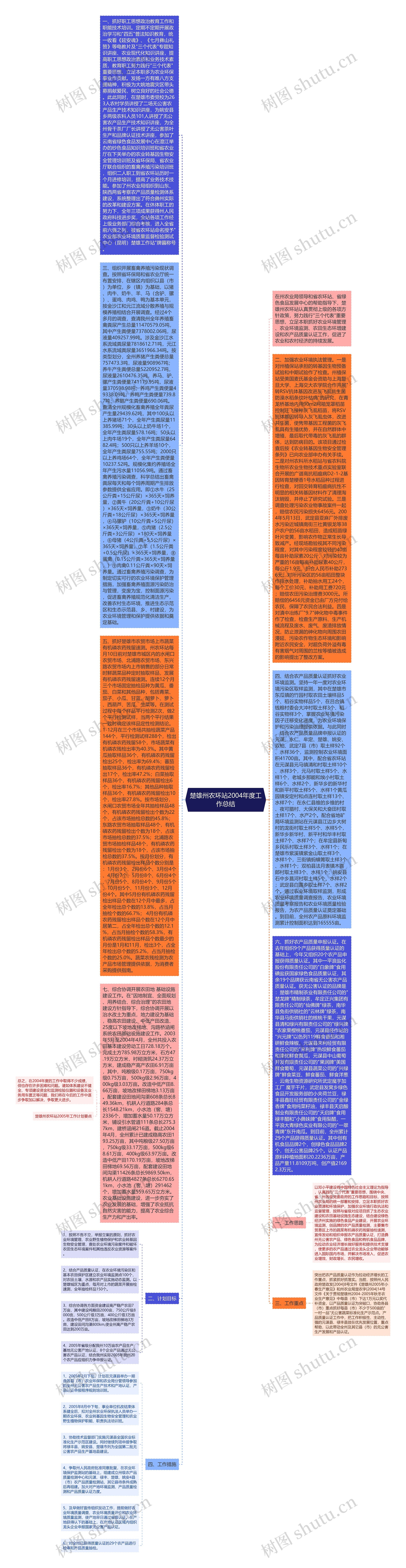 楚雄州农环站2004年度工作总结思维导图