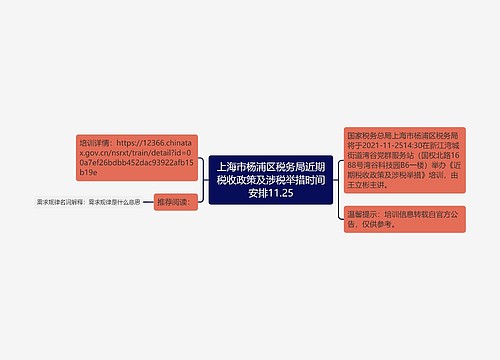 上海市杨浦区税务局近期税收政策及涉税举措时间安排11.25