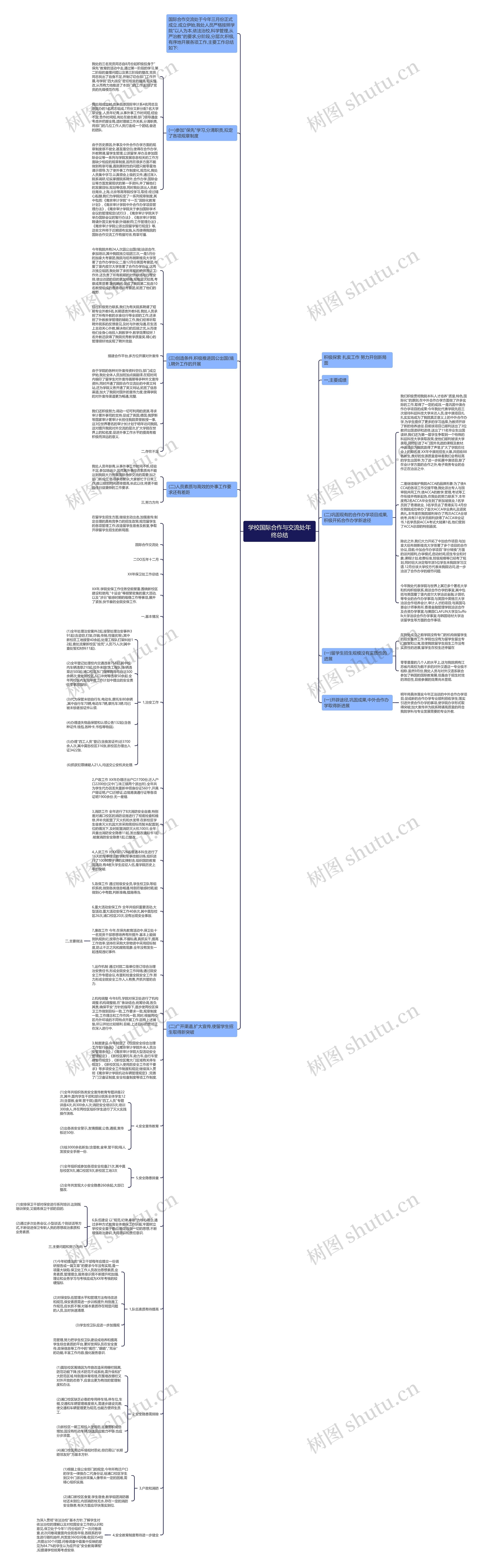 学校国际合作与交流处年终总结思维导图