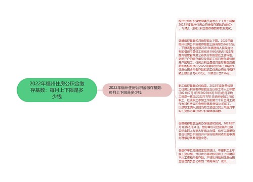 2022年福州住房公积金缴存基数：每月上下限是多少钱