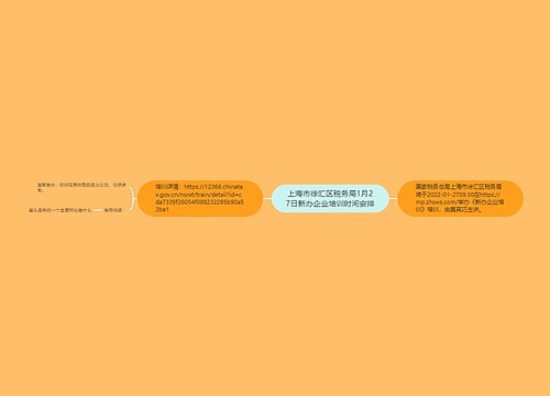 上海市徐汇区税务局1月27日新办企业培训时间安排