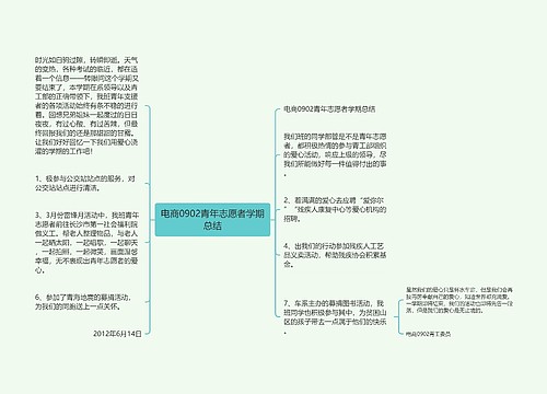 电商0902青年志愿者学期总结