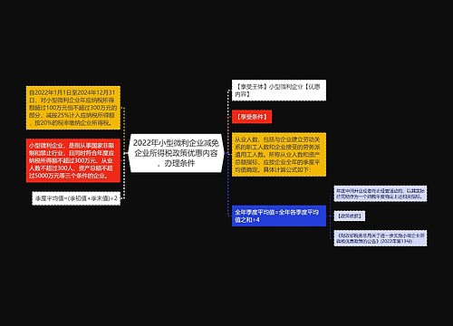 2022年小型微利企业减免企业所得税政策优惠内容、办理条件