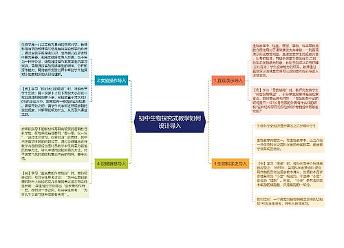 初中生物探究式教学如何设计导入