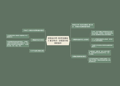 初级会计师《经济法基础》复习考点：办理支付结算的基本