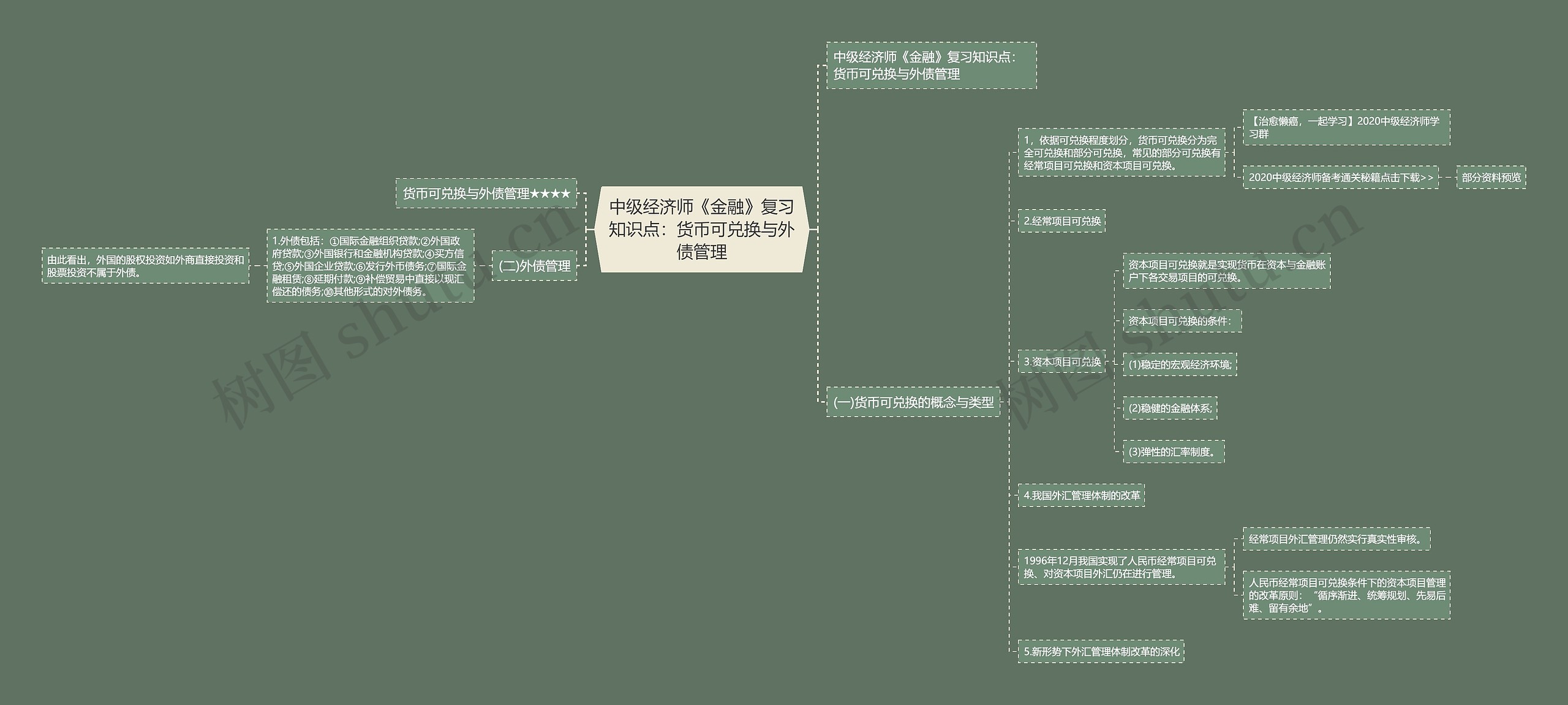 中级经济师《金融》复习知识点：货币可兑换与外债管理思维导图