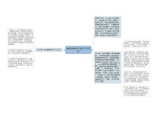 维修保养技术支持工作总结