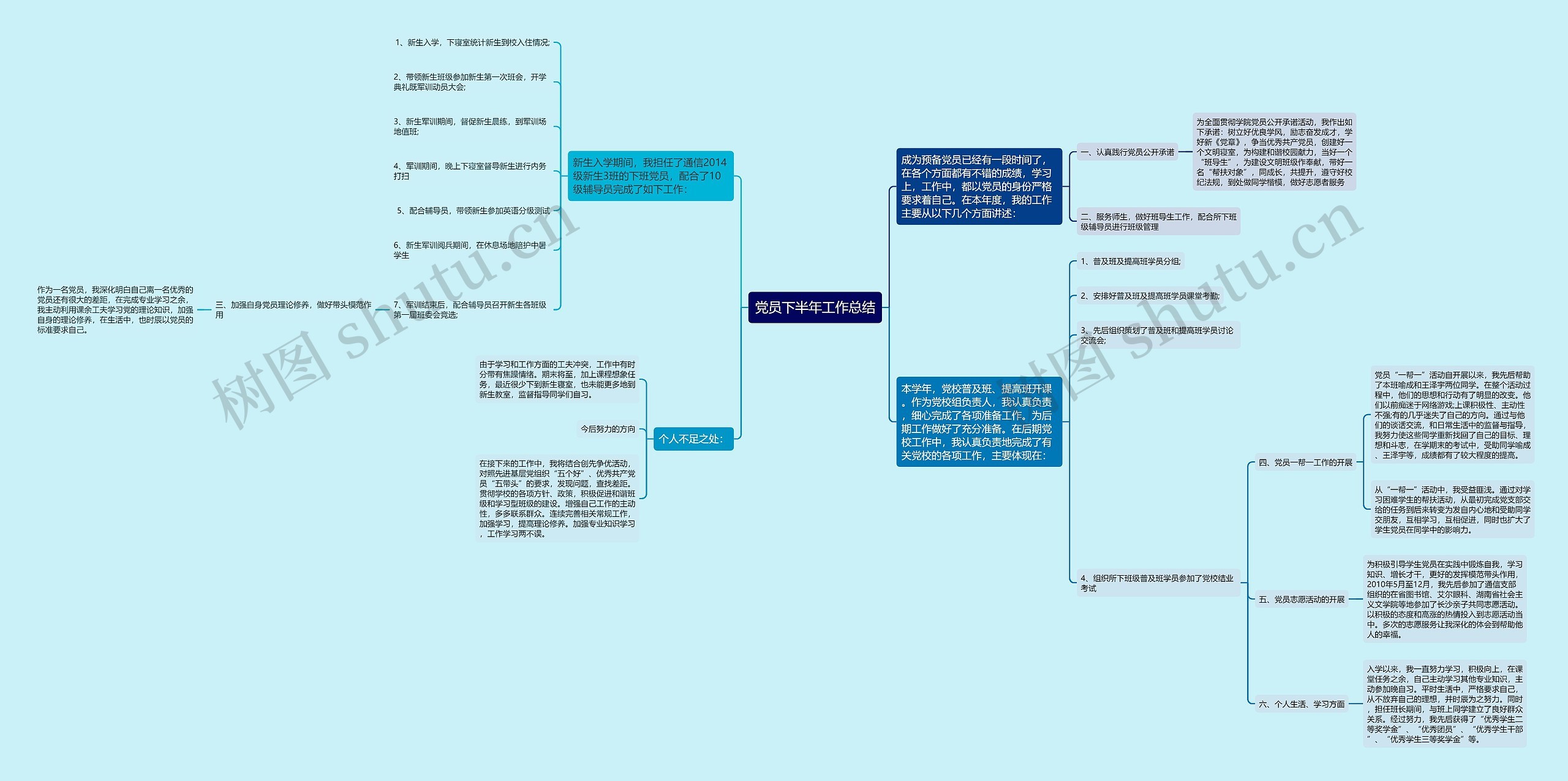 党员下半年工作总结思维导图