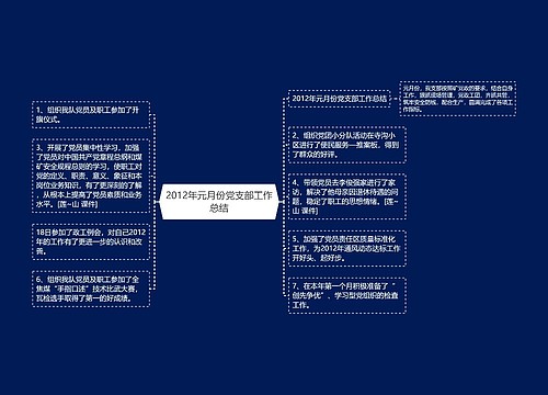 2012年元月份党支部工作总结