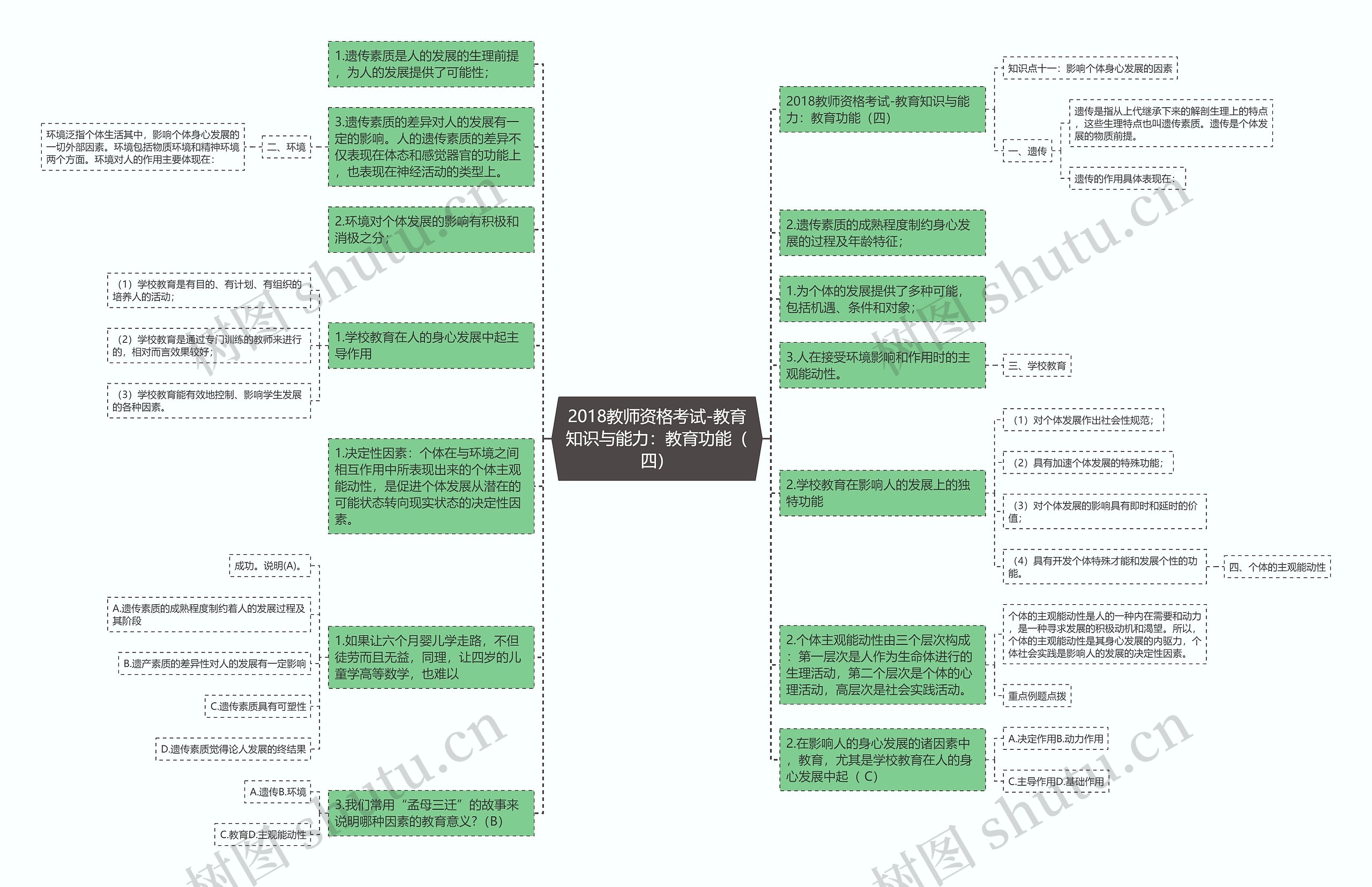 2018教师资格考试-教育知识与能力：教育功能（四）思维导图