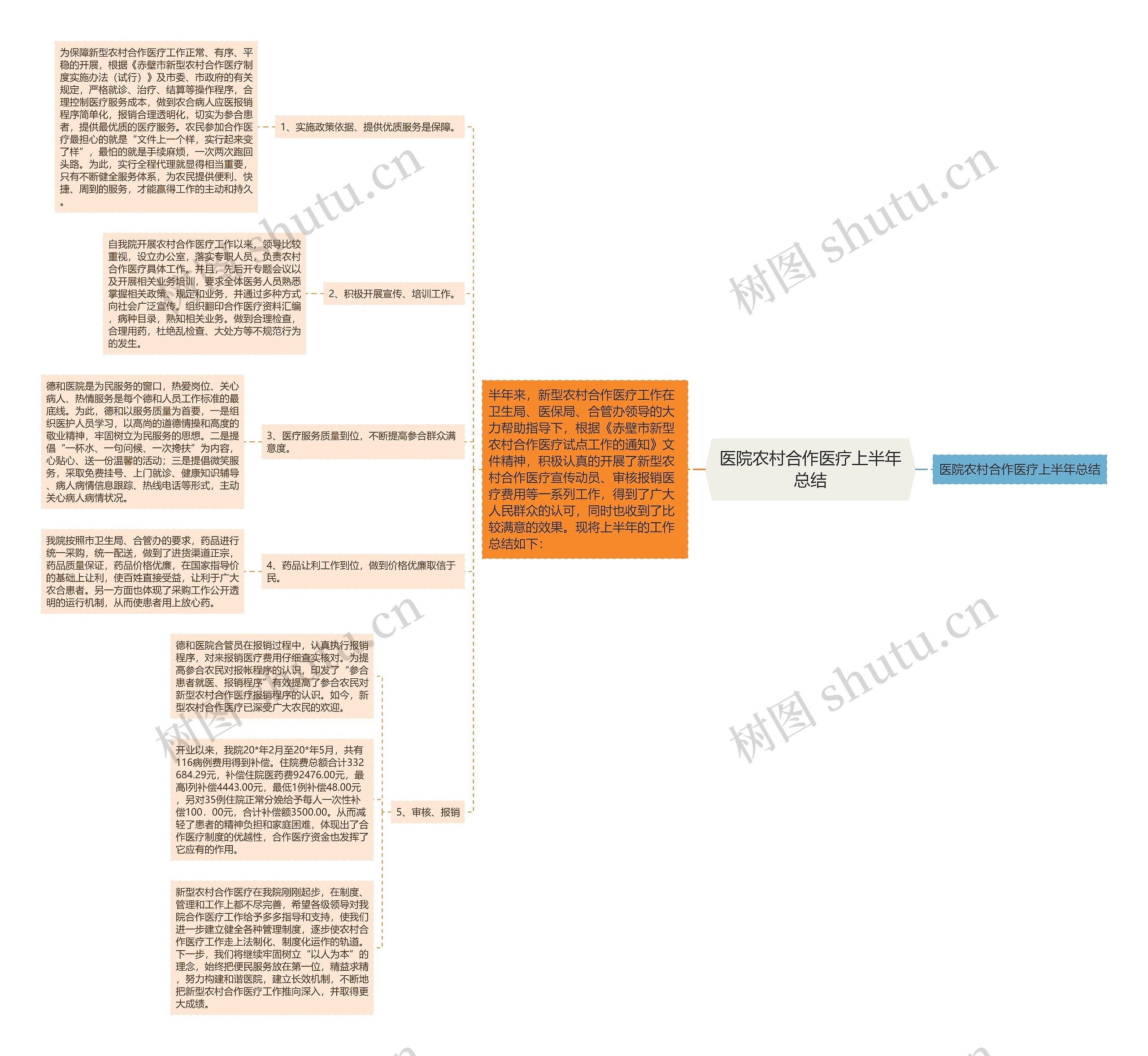 医院农村合作医疗上半年总结思维导图