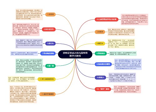 资格证笔试之幼儿园常用数学小游戏