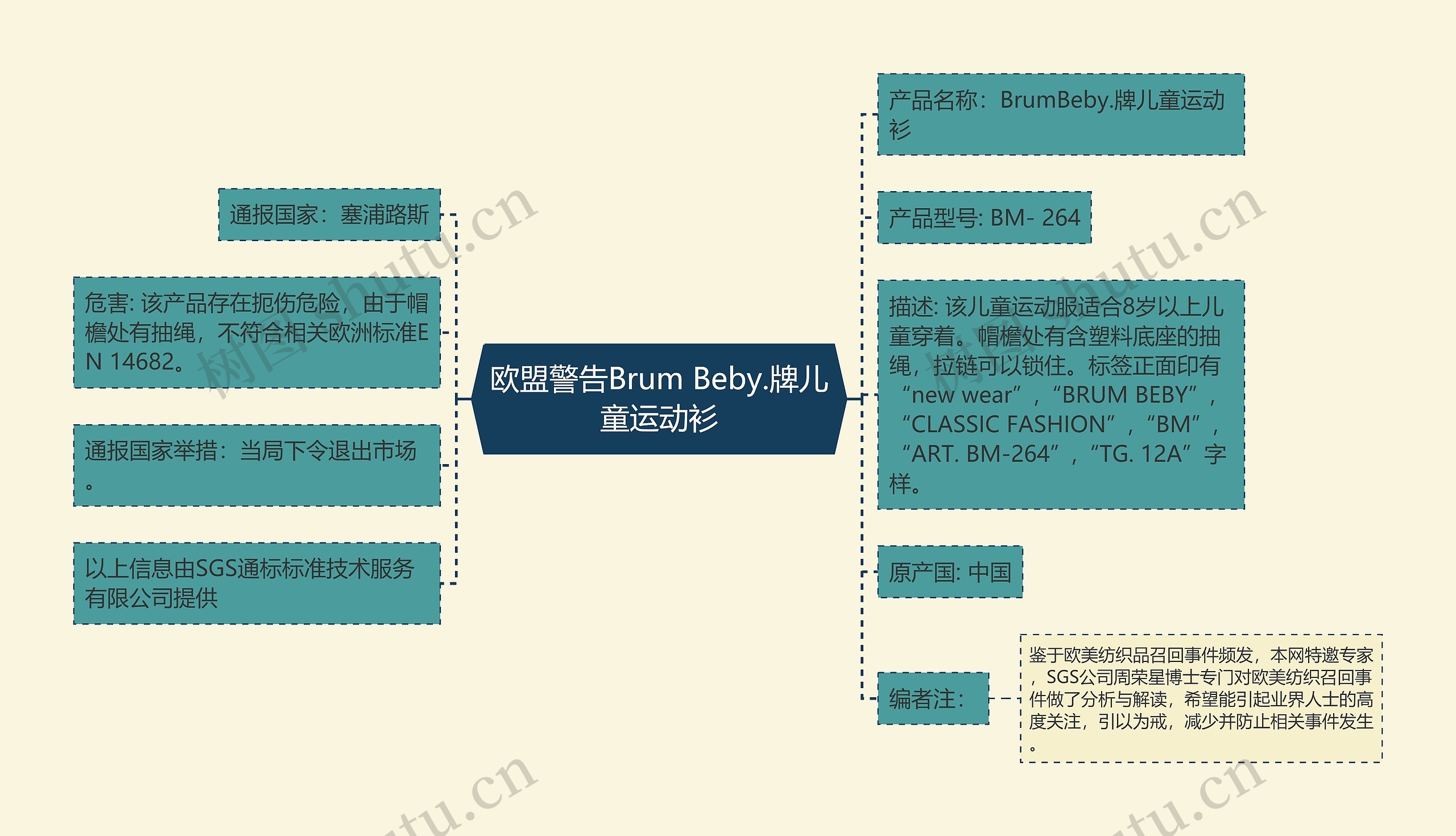 欧盟警告Brum Beby.牌儿童运动衫思维导图