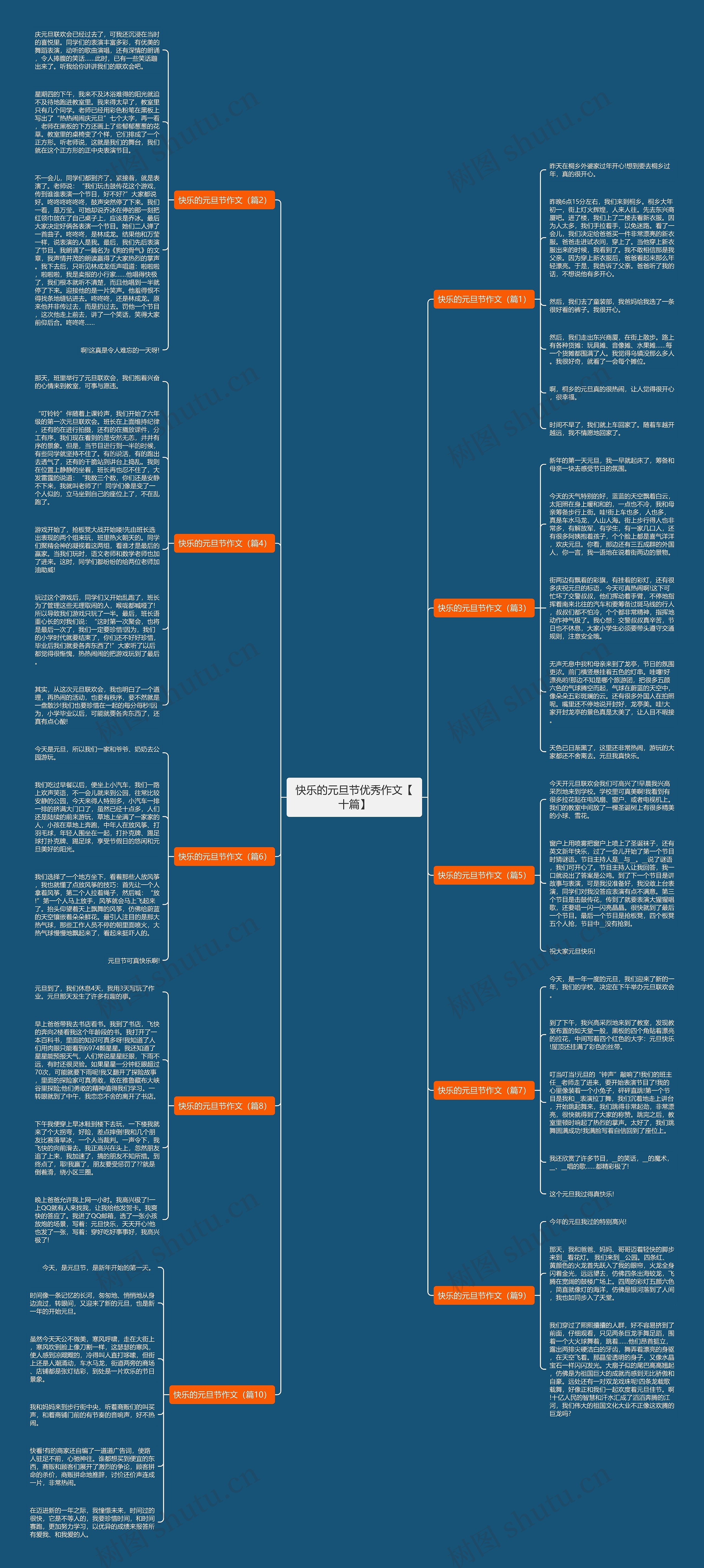 快乐的元旦节优秀作文【十篇】思维导图