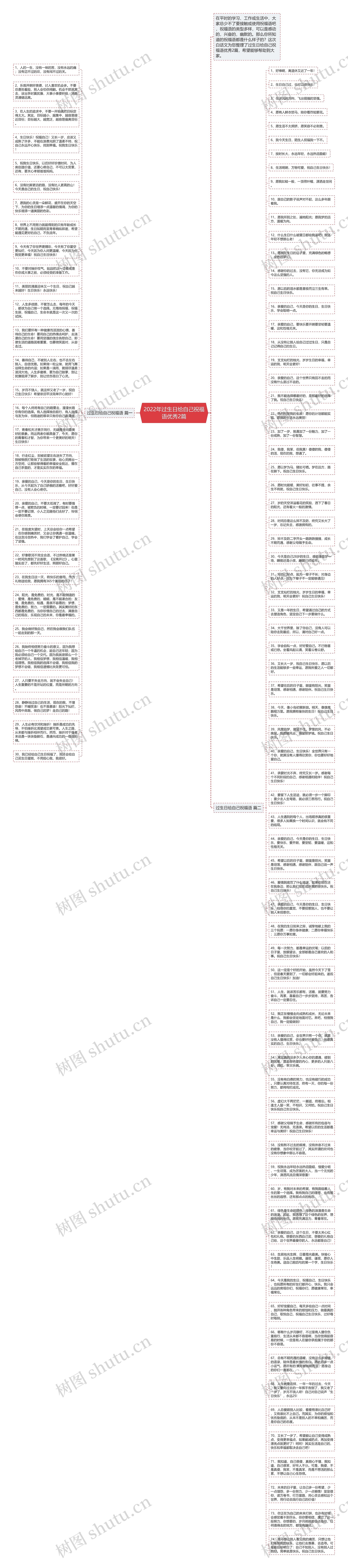 2022年过生日给自己祝福语优秀2篇思维导图