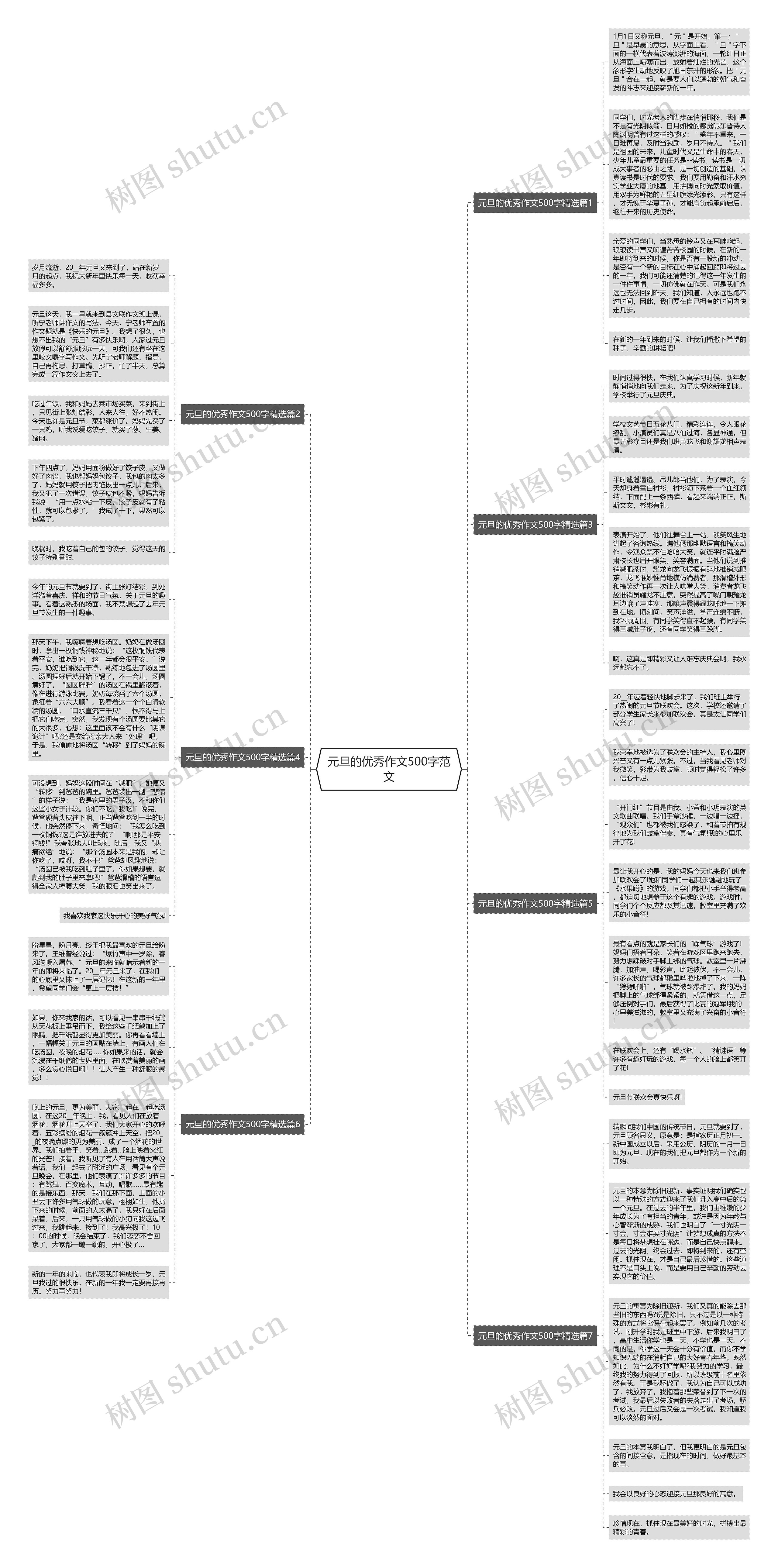 元旦的优秀作文500字范文思维导图