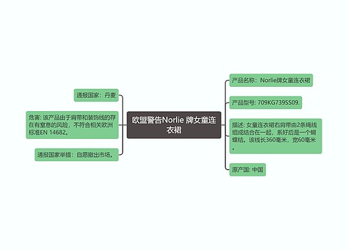 欧盟警告Norlie 牌女童连衣裙